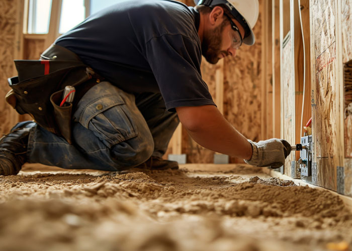 Electrical work, wiring and installing electrical sockets