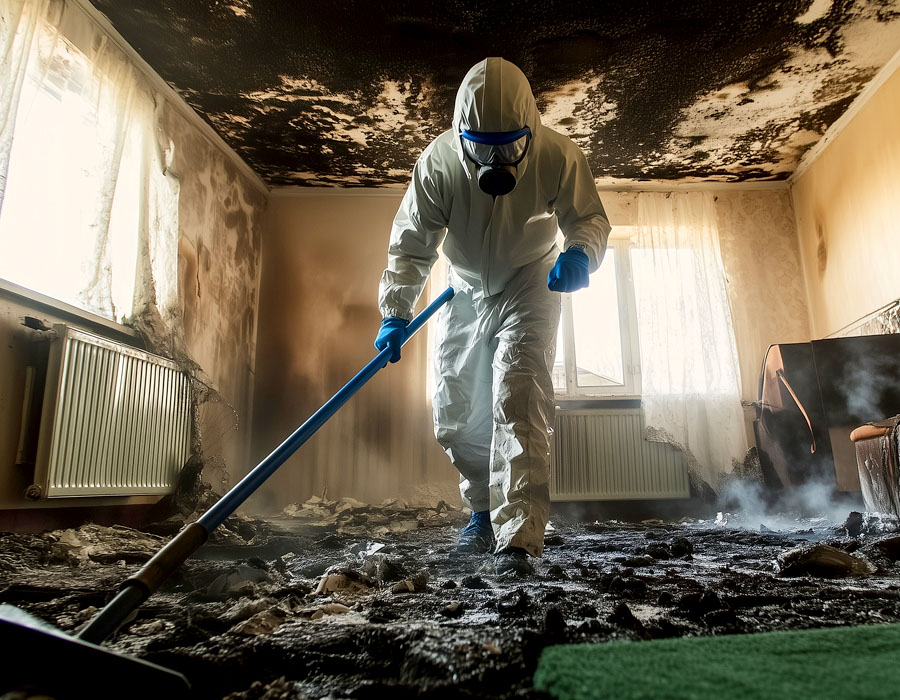 Fire Restoration Services, fire damage room